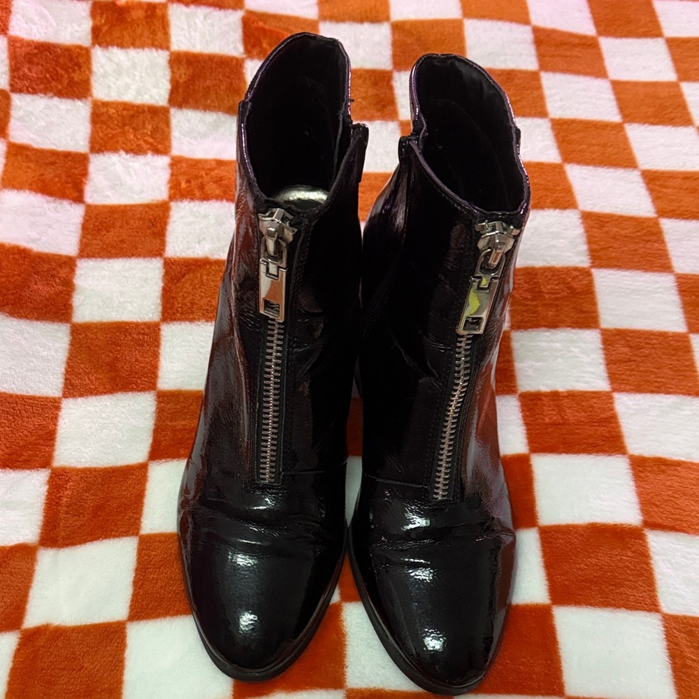 DV by Dolce Vita Shiny Black Ankle Boots